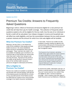 Premium Tax Credits: Answers to Frequently Asked Questions