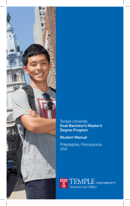 Temple University Dual Bachelor`s Master`s Degree Program