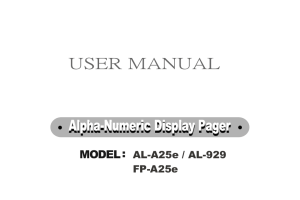 Alpha-Numeric Display Pager Alpha-Numeric
