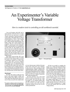 An Experimenter`s Variable Voltage Transformer