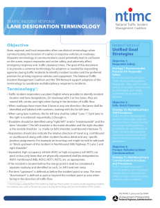 lane designation terminology - National Traffic Incident Management