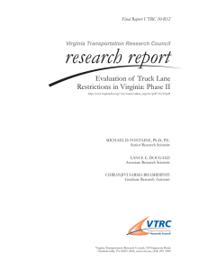 Evaluation of Truck Lane Restrictions in Virginia: Phase II