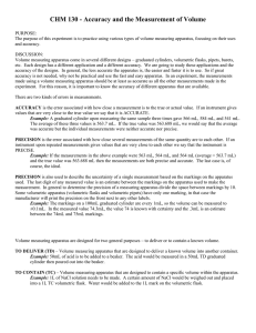 CHM 130 - Accuracy and the Measurement of Volume