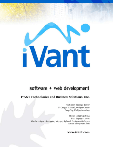 IVANT Technologies and Business Solutions, Inc. www.ivant.com