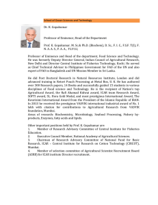 Dr. K. Gopakumar Professor of Eminence, Head of the