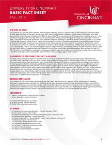 University of Cincinnati Basic Fact Sheet