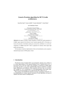 Generic-Precision algorithm for DCT-Cordic architectures