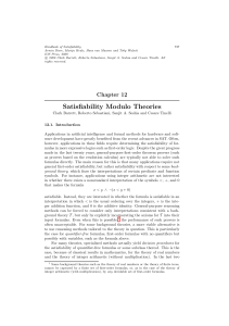 Satisfiability Modulo Theories