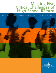 Meeting Five Critical Challenges of High School Reform