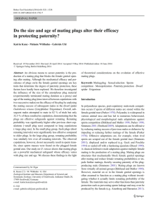 Do the size and age of mating plugs alter their efficacy in protecting