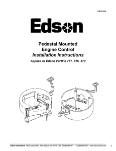 Pedestal Mounted Engine Control Installation