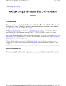 OOAD Design Problem: The Coffee Maker