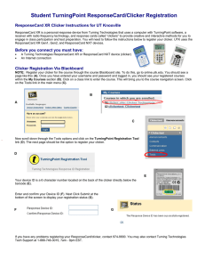 Student TurningPoint ResponseCard/Clicker Registration
