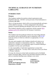 Technical Guidance on Nutrition Labelling