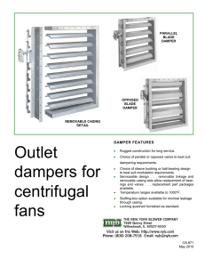 Outlet dampers for centrifugal fans