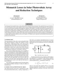 Mismatch Losses in Solar Photovoltaic Array and