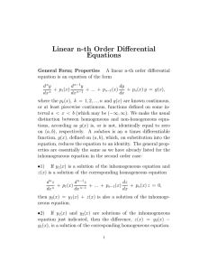 Linear n-th Order Differential Equations
