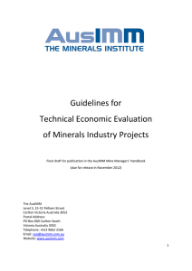 Guidelines for Technical Economic Evaluation of Minerals Industry