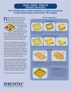 leadless hermetic ceramic smt substrates and packages