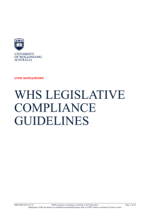 WHS Legislative Compliance Guidelines