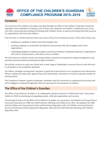 Compliance program - NSW Office of the Children`s Guardian