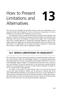 Chapter 13: How to Present Limitations and Alternatives
