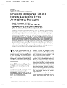 Emotional Intelligence (EI) and Nursing Leadership Styles Among