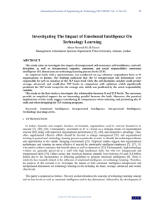 Investigating The Impact of Emotional Intelligence