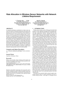 Rate Allocation in Wireless Sensor Networks with Network Lifetime