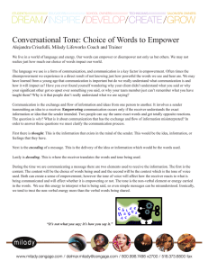 Conversational Tone: Choice of Words to Empower