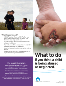 What to do if you think a child is being abused or neglected