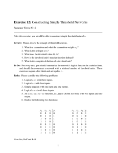 Exercise 12: Constructing Simple Threshold Networks