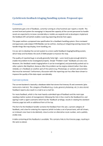 CycleStreets feedback triaging/handling system: Proposed spec