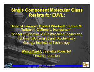 Single Component Molecular Glass Resists for EUVL