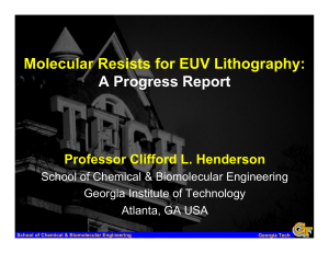 Molecular Resists for EUV Lithography: A Progress Report