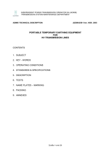 PORTABLE TEMPORARY EARTHING EQUIPMENT FOR HV