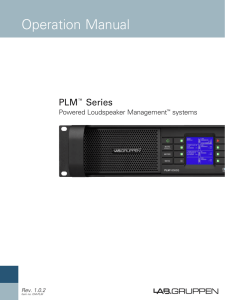 Lab.gruppen PLM Series Operation Manual