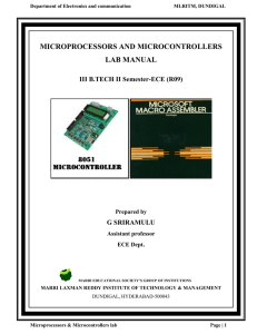 MICROPROCESSORS AND MICROCONTROLLERS LAB MANUAL