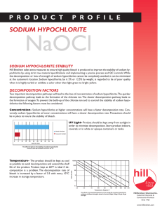 data safety material sheet hypochlorite sodium stability