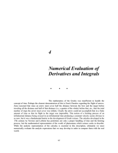 4 Numerical Evaluation of Derivatives and Integrals