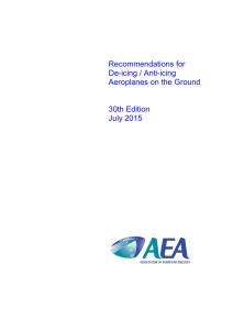 Recommendations for De-icing / Anti-icing Aeroplanes on the