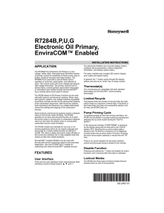 69-2467—01 - R7284B,P,U,G Electronic Oil Primary