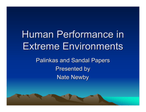 Human Performance in Extreme Environments