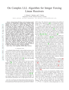 On Complex LLL Algorithm for Integer Forcing Linear