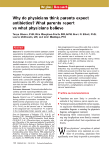 Why do physicians think parents expect antibiotics? What parents