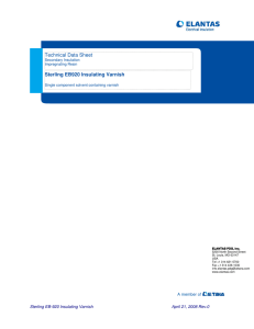 Technical Data Sheet Sterling EB920 Insulating Varnish