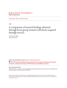 A comparison of research findings obtained through focus group