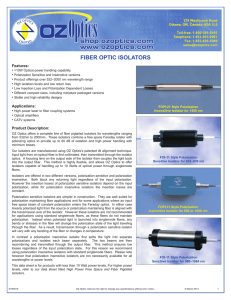 DTS0016 - Fiber Optic Isolators
