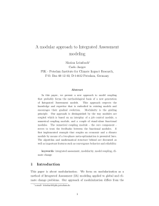 A modular approach to Integrated Assessment modeling