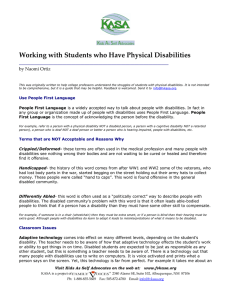 Working with Students who Have Physical Disabilities